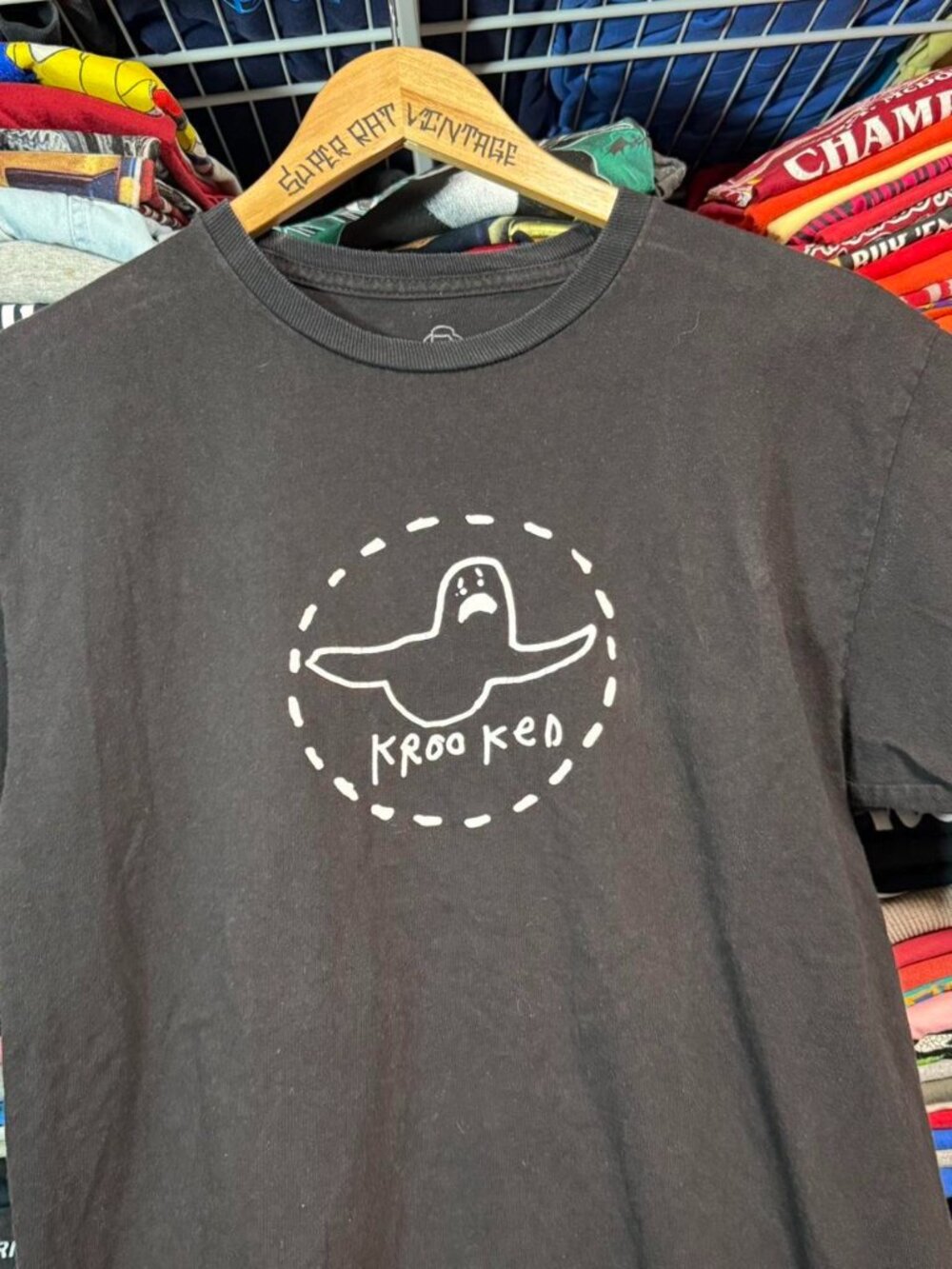 Krooked Skateboards mark Gonzales art  t shirt black